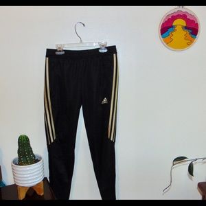 Adidas Track Pants - Gold Stripe
